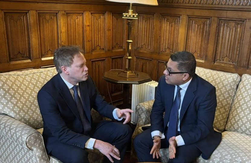 Abbas speaking with Secretary of State for Defense Rt Hon Grant Shapps MP